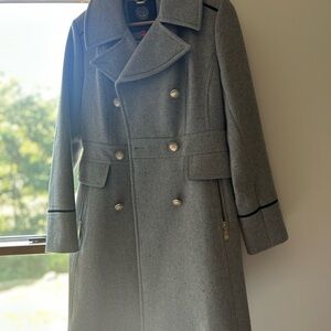 Vince Camuto Charcoal Double-Breasted Trench Coat